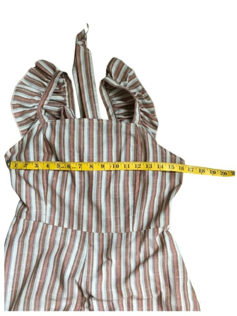 Ruffle Strap Romper Tie B